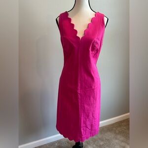 Banana Republic Vibrant Pink Scalloped Dress Size 12